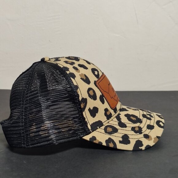 Livingston Montana Stafford Animal Shelter Hat Cap Snap Back Leopard Print Mesh - Picture 5 of 12